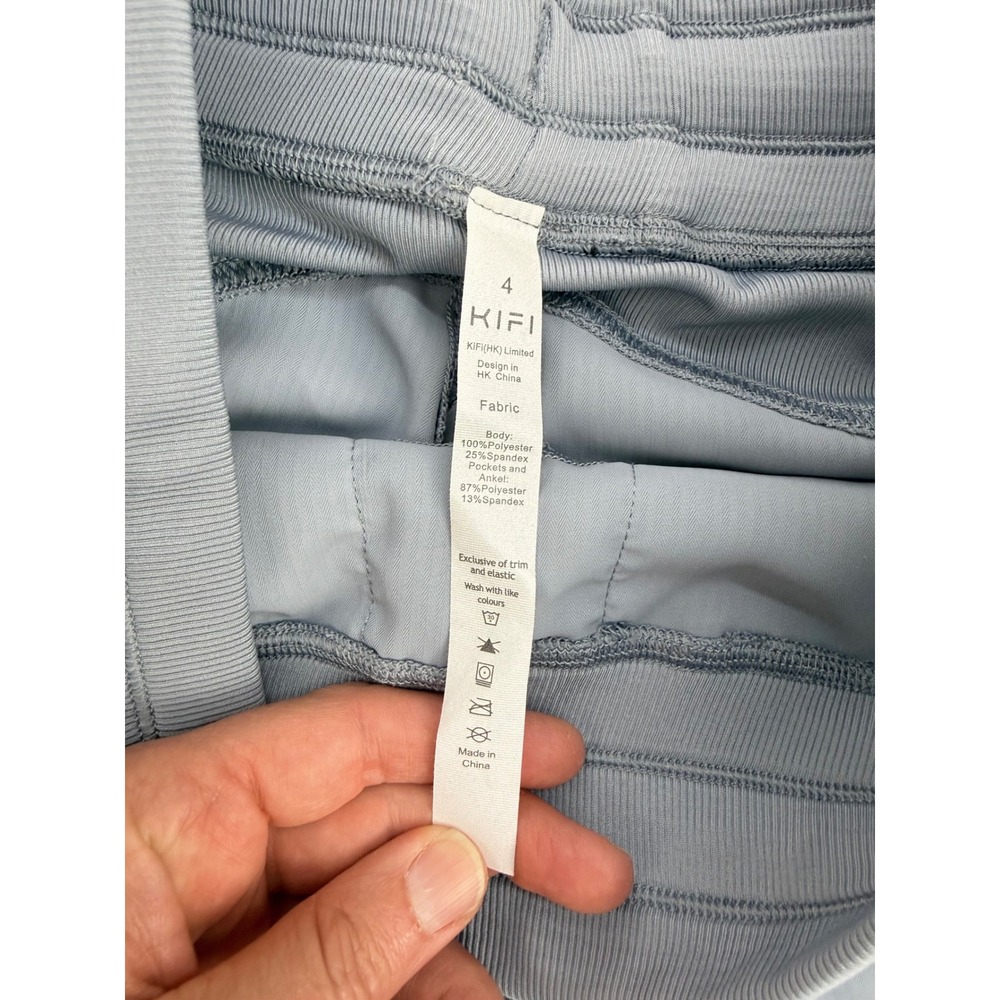 KIFI Limited Womens Jogger Pants Steel Grey Drawstring Pockets Size 4 - Picture 2 of 7